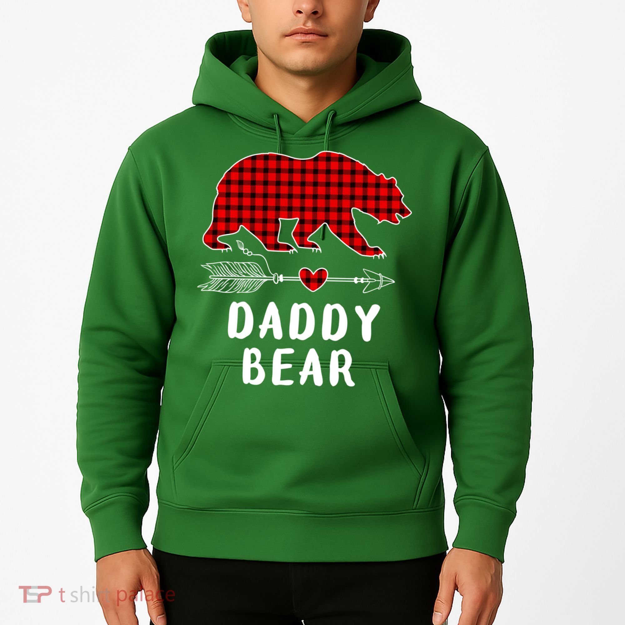 Daddy Bear Christmas Pajama Red Plaid Buffalo Xmas Hoodie