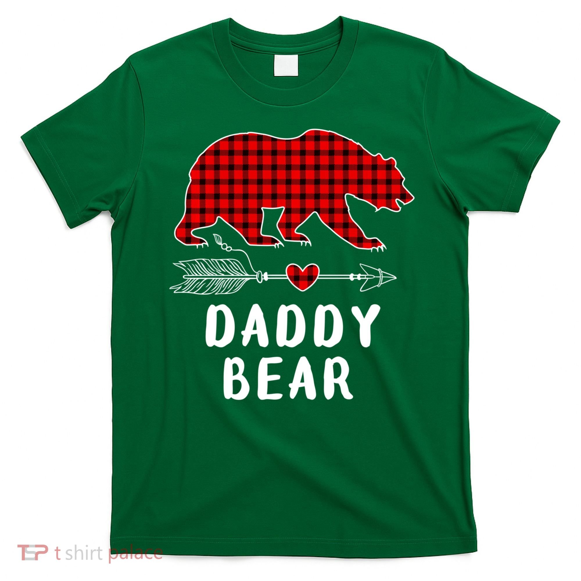 Daddy Bear Christmas Pajama Red Plaid Buffalo Xmas T-Shirt