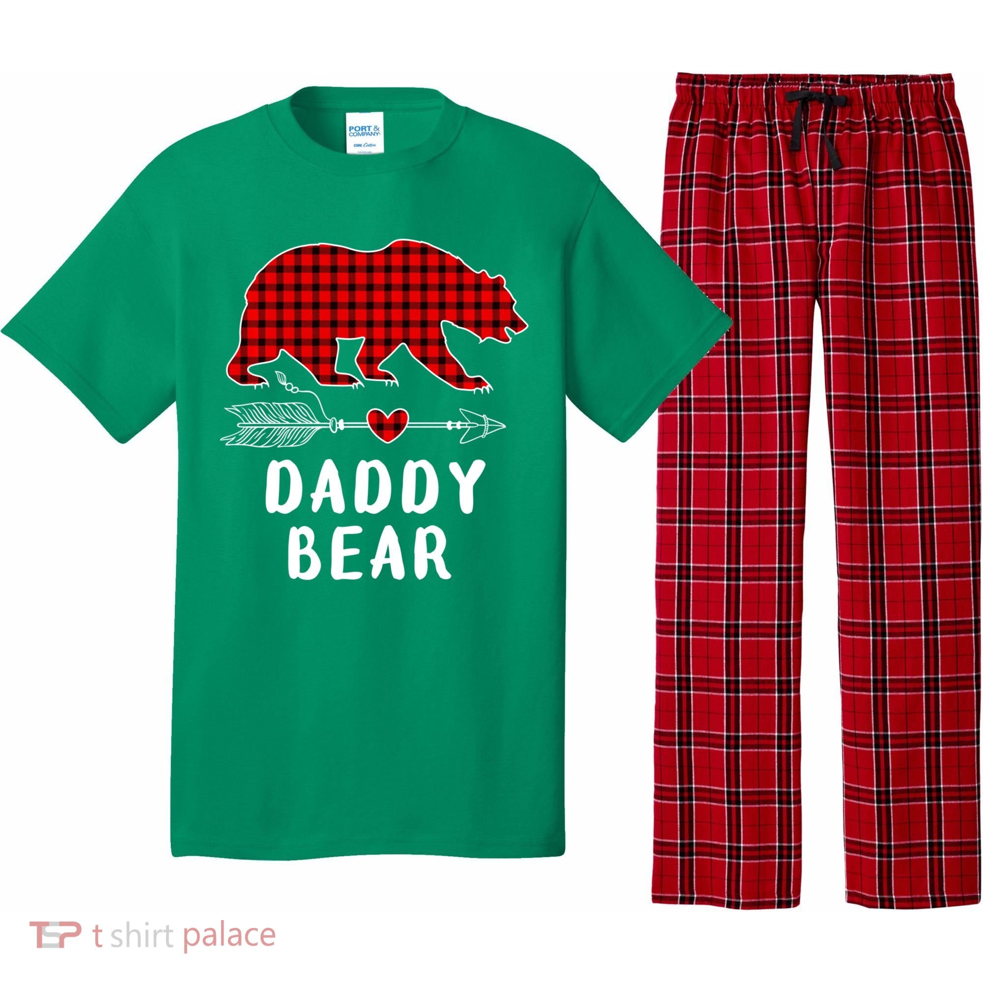 Daddy Bear Christmas Pajama Red Plaid Buffalo Xmas Pajama Set