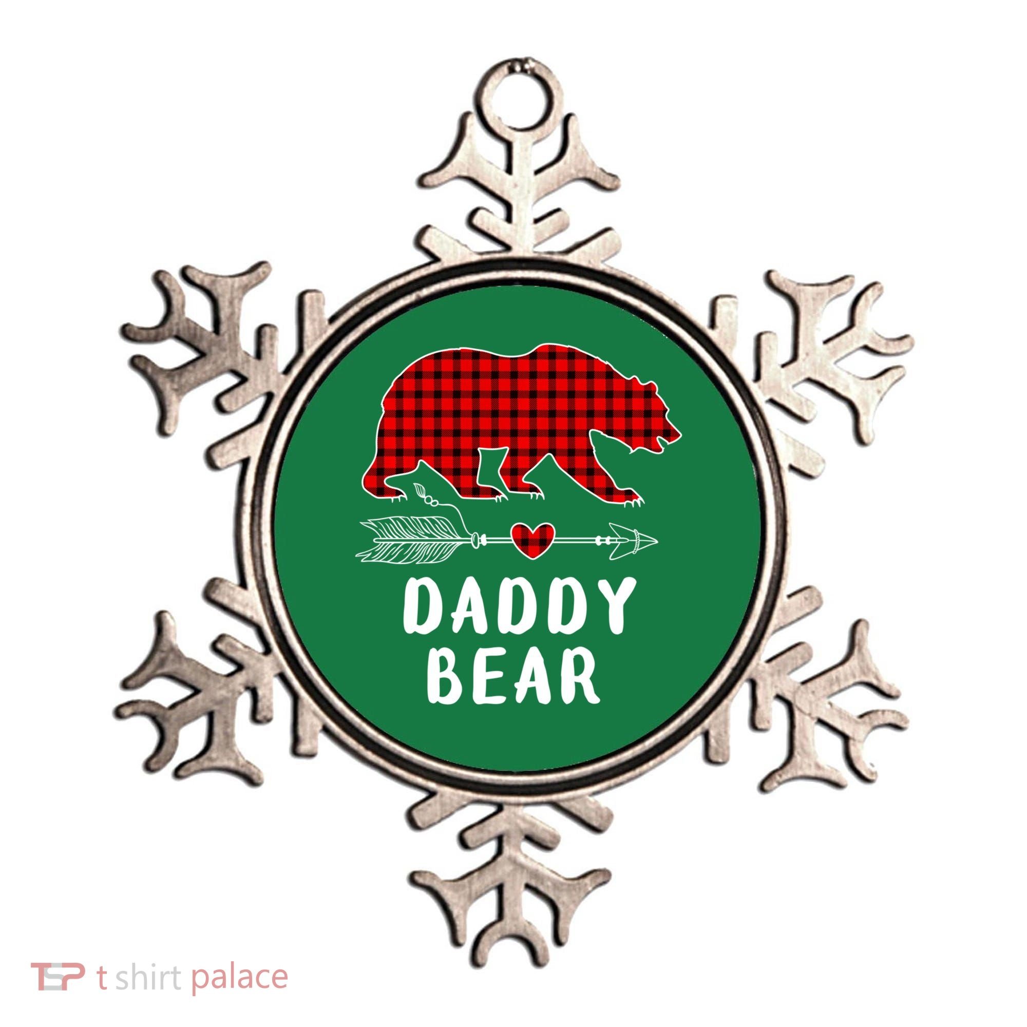 Daddy Bear Christmas Pajama Red Plaid Buffalo Xmas Ornament