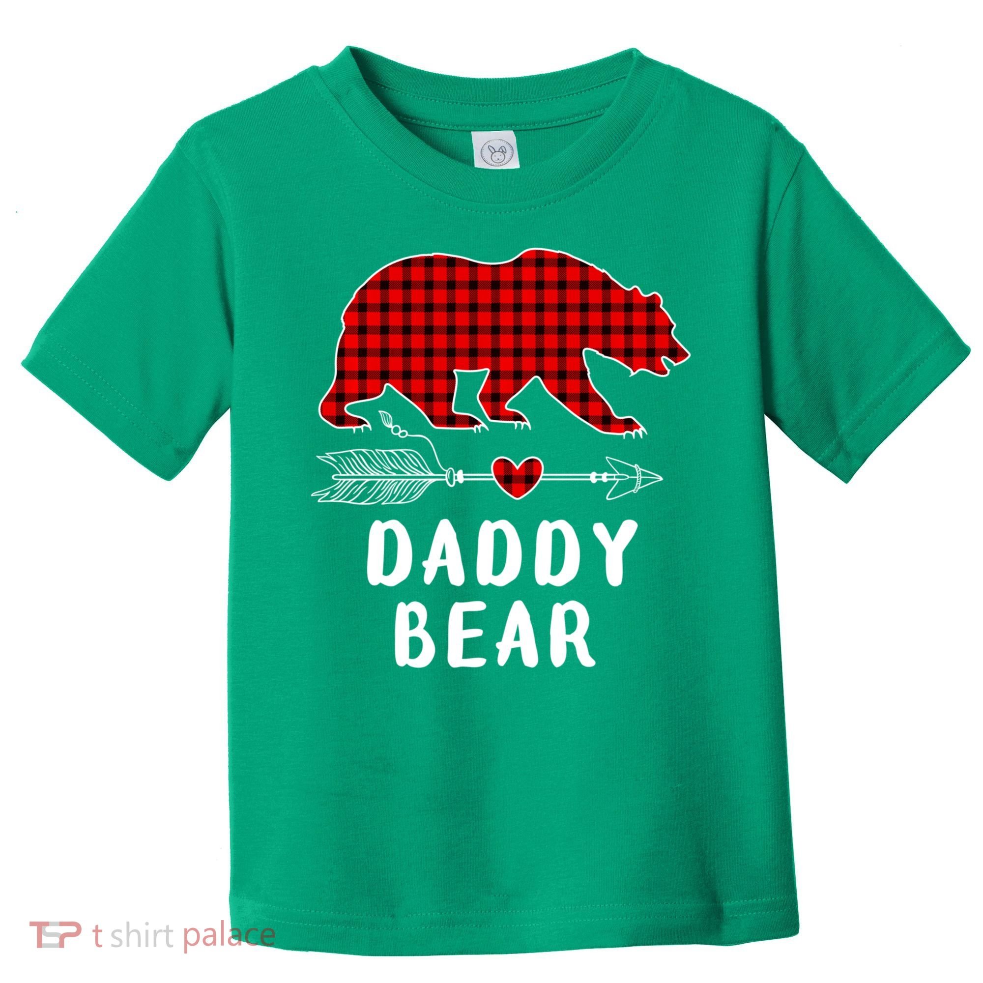Daddy Bear Christmas Pajama Red Plaid Buffalo Xmas Toddler T-Shirt