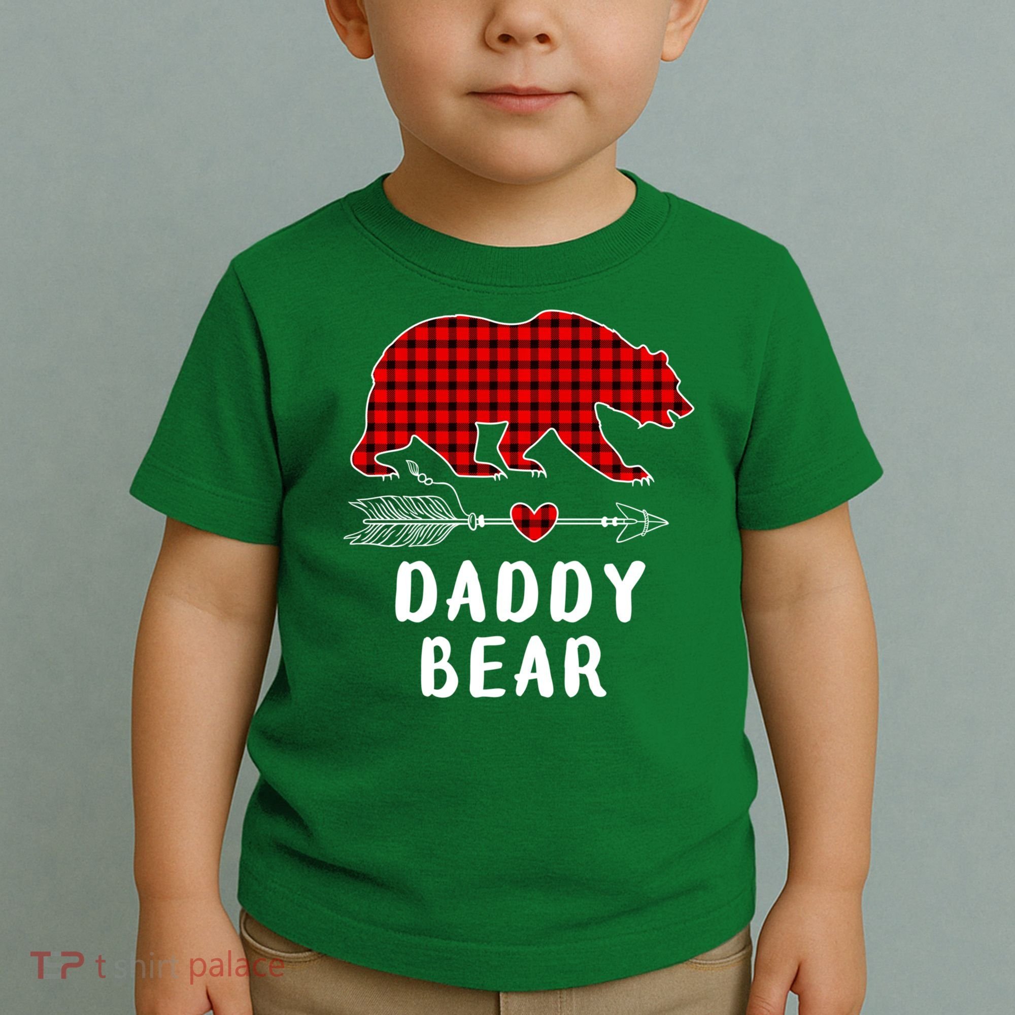 Daddy Bear Christmas Pajama Red Plaid Buffalo Xmas Toddler T-Shirt