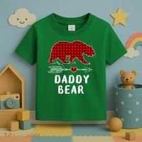 Daddy Bear Christmas Pajama Red Plaid Buffalo Xmas Toddler T-Shirt thumb 3