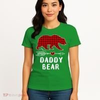 Daddy Bear Christmas Pajama Red Plaid Buffalo Xmas Women's T-Shirt thumb 4