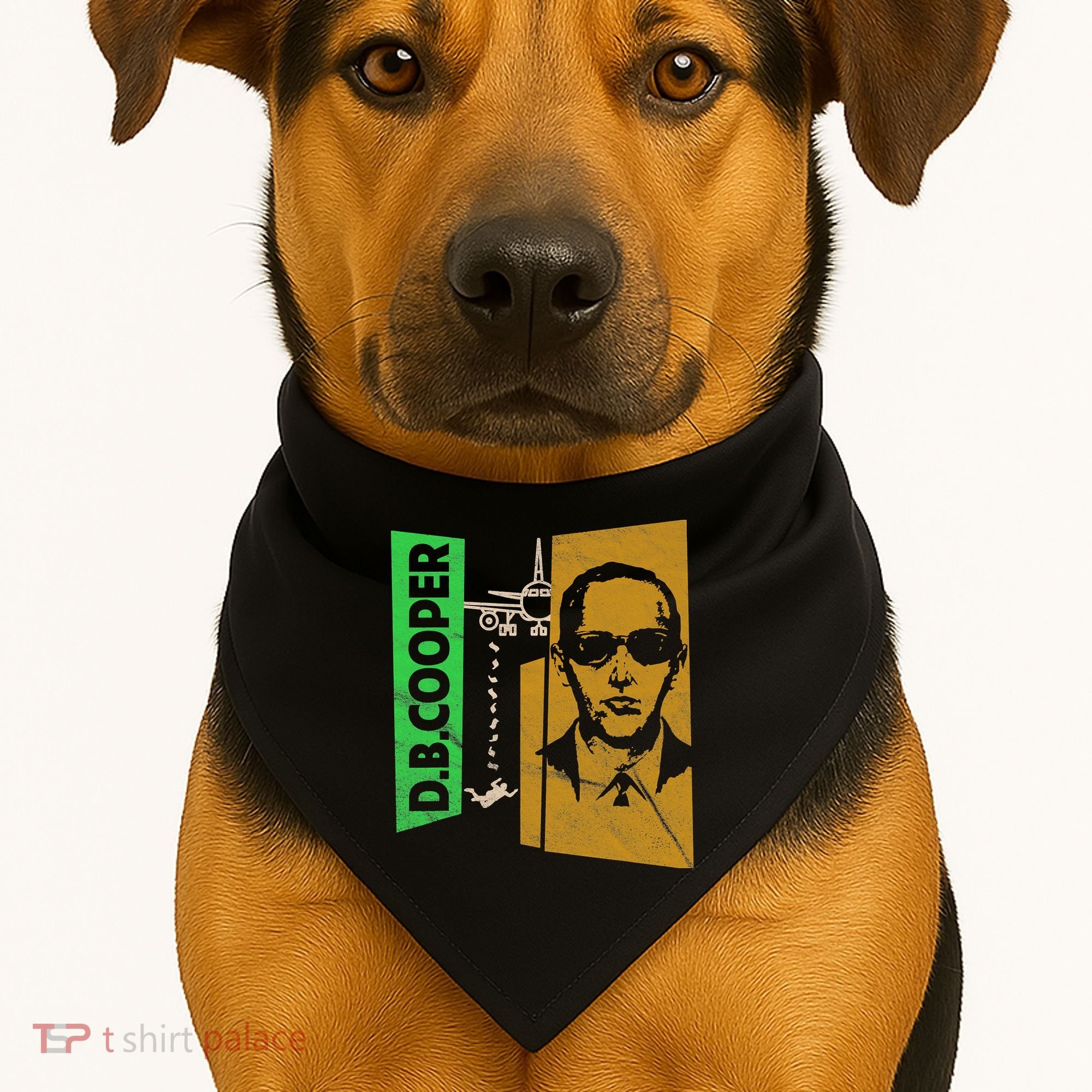 D B Cooper Skyjacker Hijack Retro 60s Style Graphic USA-Made Doggie Bandana
