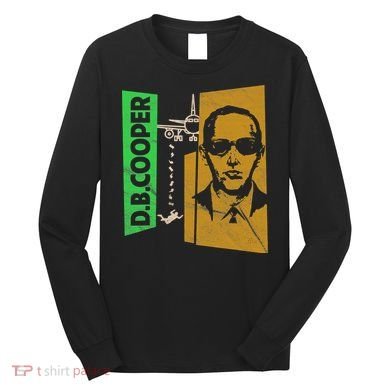D B Cooper Skyjacker Hijack Retro 60s Style Graphic Long Sleeve Shirt