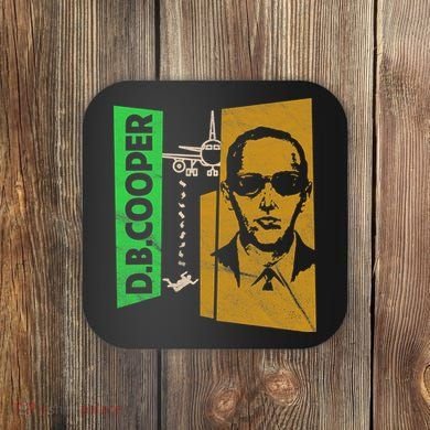 D B Cooper Skyjacker Hijack Retro 60s Style Graphic Coaster