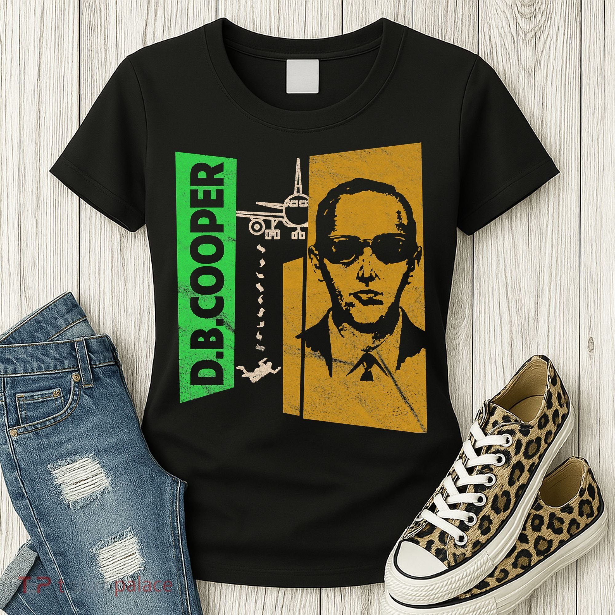 D B Cooper Skyjacker Hijack Retro 60s Style Graphic Women's T-Shirt