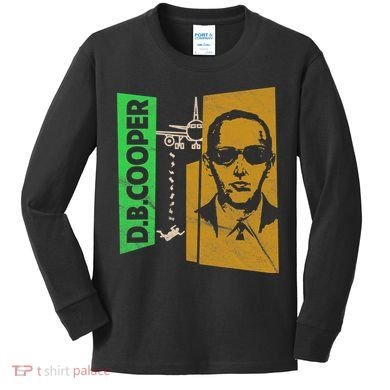 D B Cooper Skyjacker Hijack Retro 60s Style Graphic Kids Long Sleeve Shirt