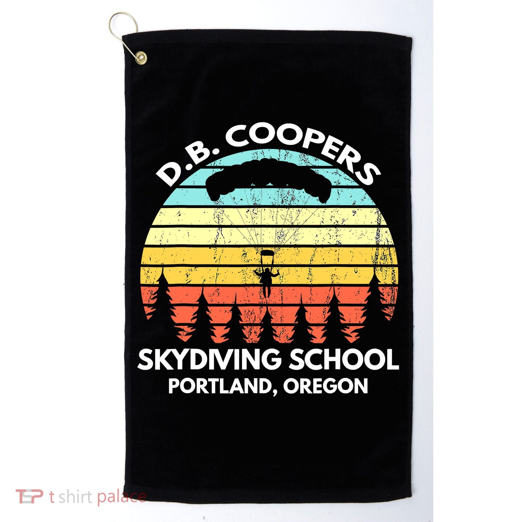 D B Coopers Skydiving School Portland Oregon Funny Golf Towel