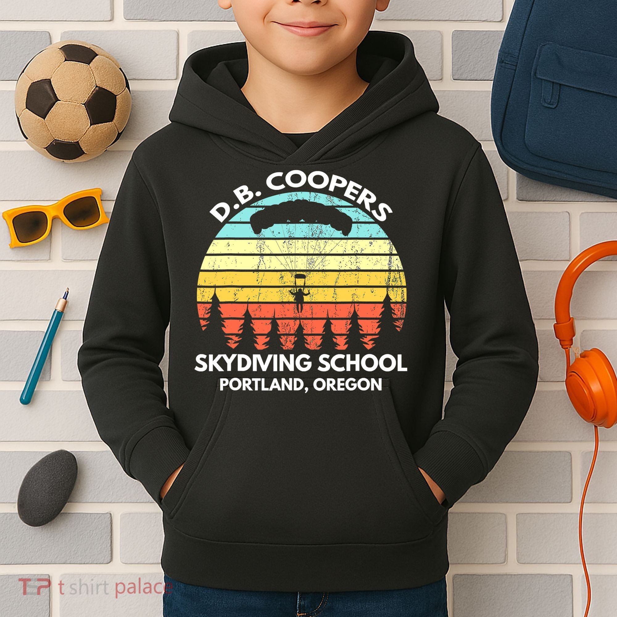 D B Coopers Skydiving School Portland Oregon Funny Kids Hoodie