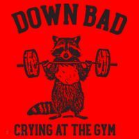 Down Bad Crying At The Gym Racoon Meme Ttpd Santa Hat thumb 1
