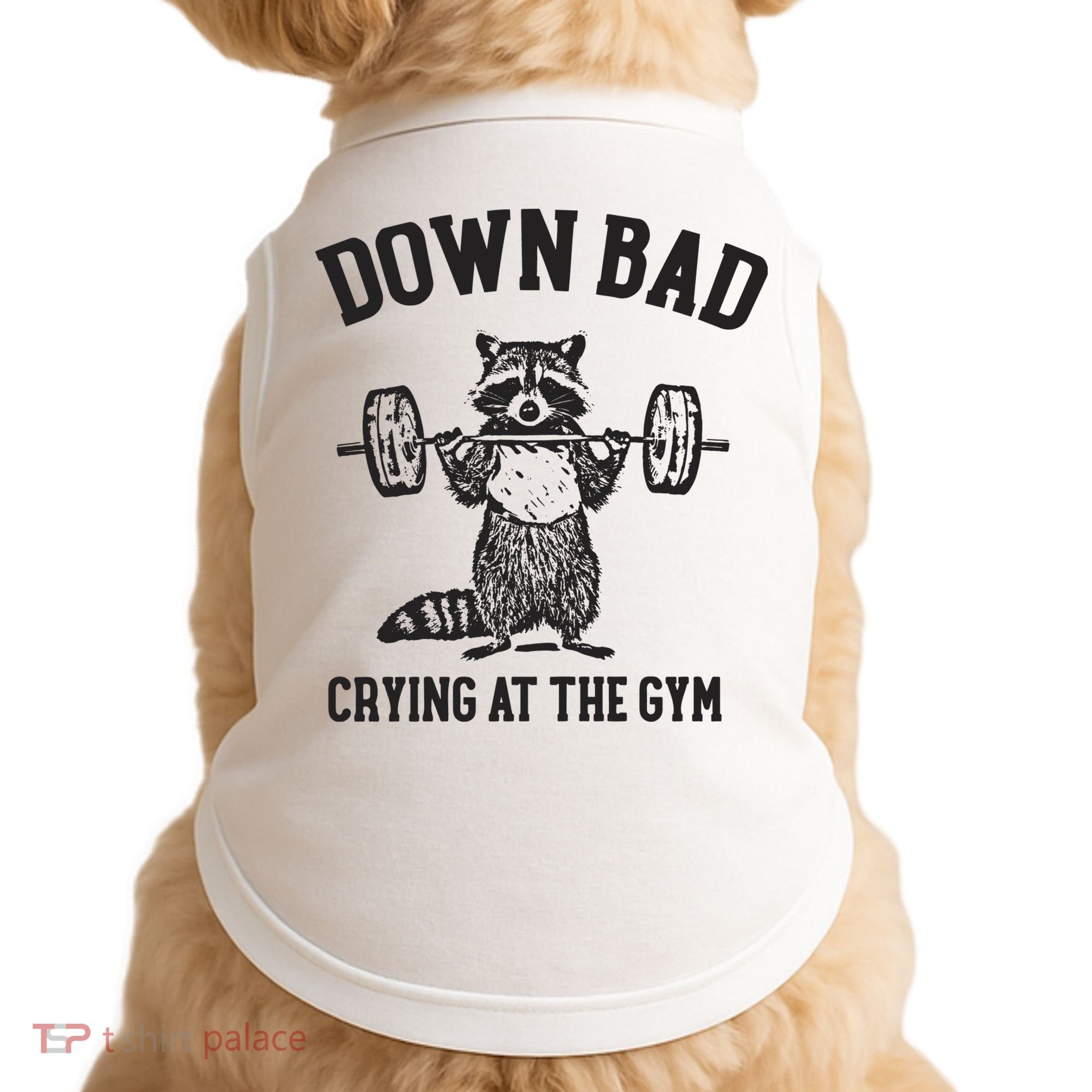 Down Bad Crying At The Gym Racoon Meme Ttpd Doggie Tank