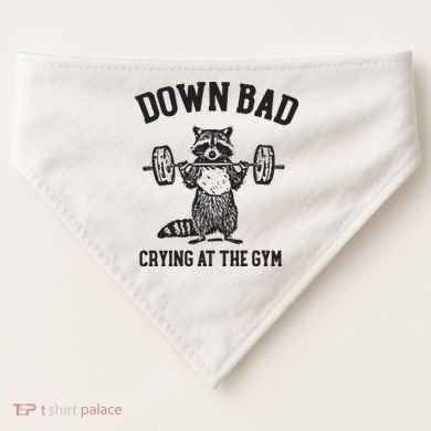 Down Bad Crying At The Gym Racoon Meme Ttpd USA-Made Doggie Bandana