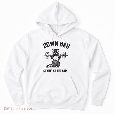 Down Bad Crying At The Gym Racoon Meme Ttpd Hoodie