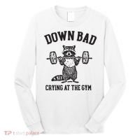 Down Bad Crying At The Gym Racoon Meme Ttpd Long Sleeve Shirt thumb 0