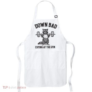 Down Bad Crying At The Gym Racoon Meme Ttpd Apron