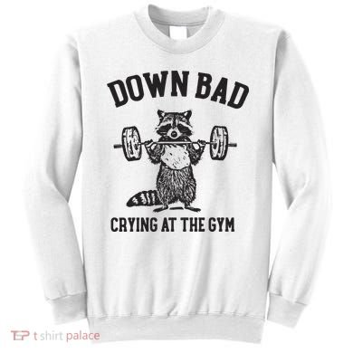 Down Bad Crying At The Gym Racoon Meme Ttpd Sweatshirt
