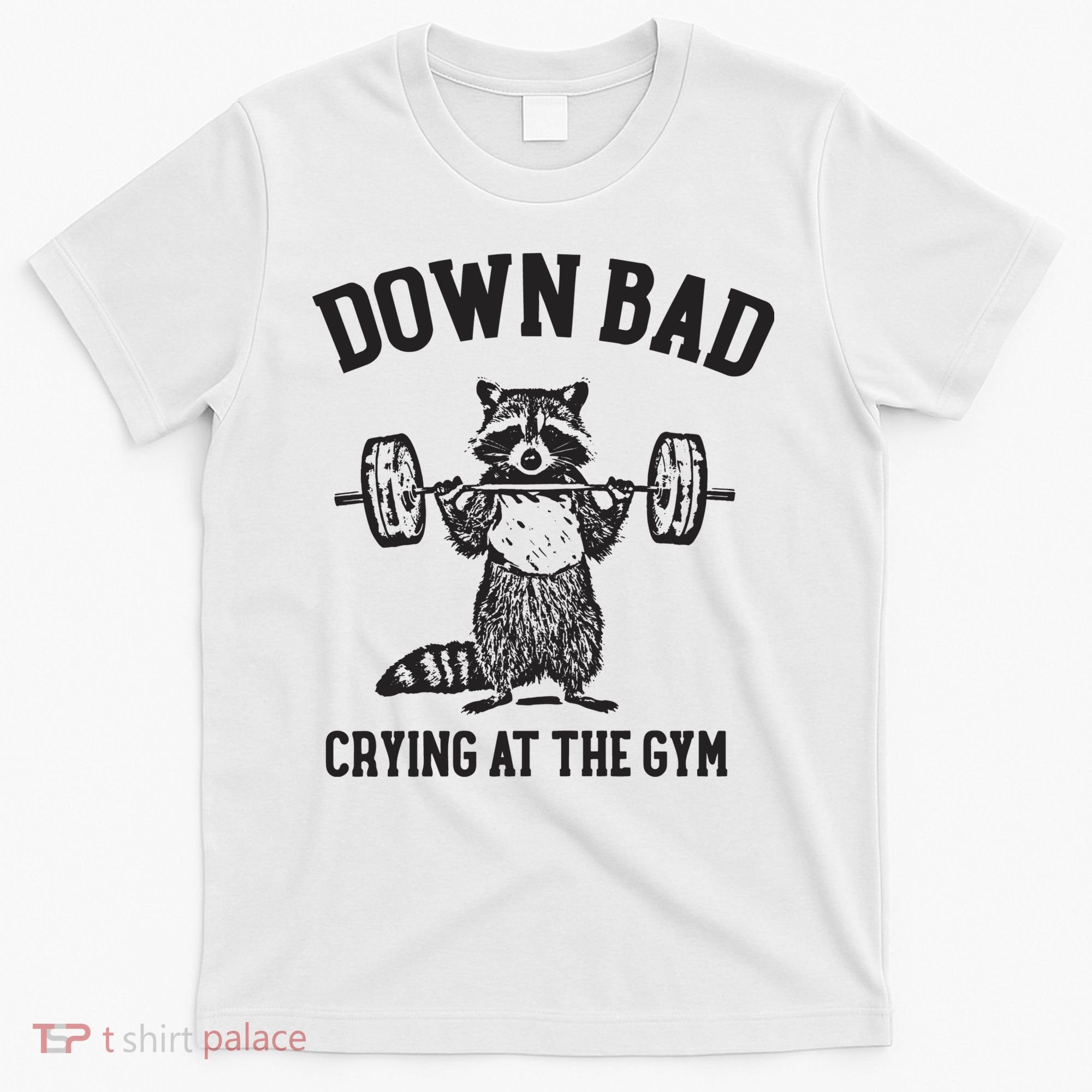 Down Bad Crying At The Gym Racoon Meme Ttpd T-Shirt