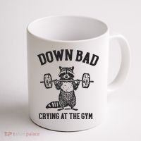 Down Bad Crying At The Gym Racoon Meme Ttpd Coffee Mug thumb 1