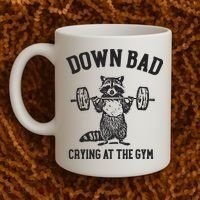 Down Bad Crying At The Gym Racoon Meme Ttpd Coffee Mug thumb 2