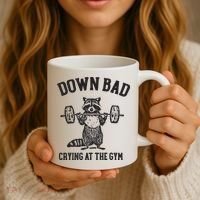 Down Bad Crying At The Gym Racoon Meme Ttpd Coffee Mug thumb 3