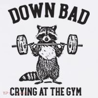 Down Bad Crying At The Gym Racoon Meme Ttpd Polo thumb 3