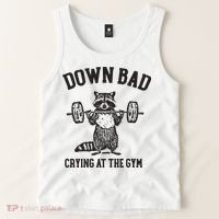 Down Bad Crying At The Gym Racoon Meme Ttpd Tank Top thumb 2