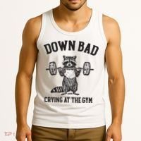 Down Bad Crying At The Gym Racoon Meme Ttpd Tank Top thumb 3