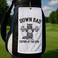 Down Bad Crying At The Gym Racoon Meme Ttpd Golf Towel thumb 2