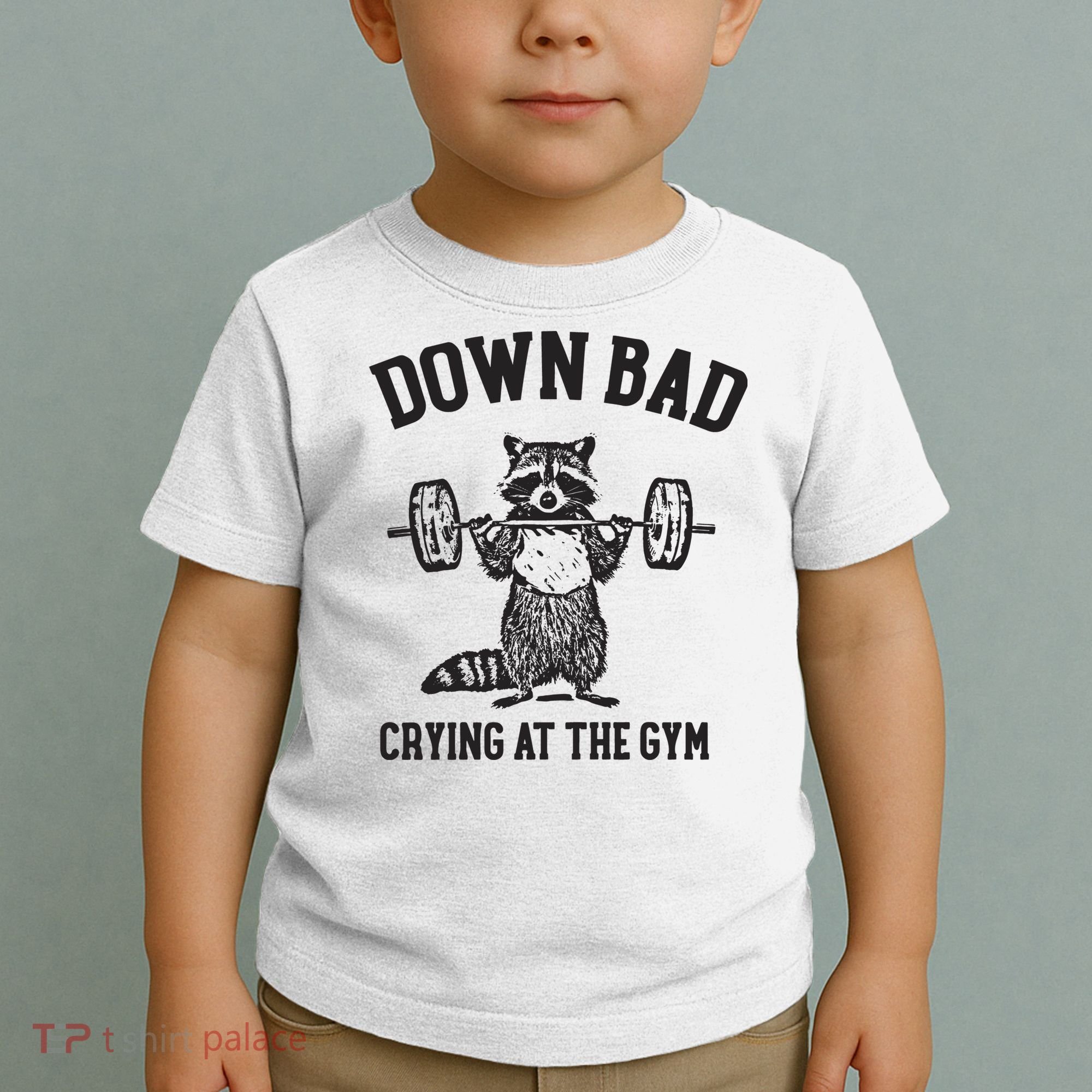 Down Bad Crying At The Gym Racoon Meme Ttpd Toddler T-Shirt
