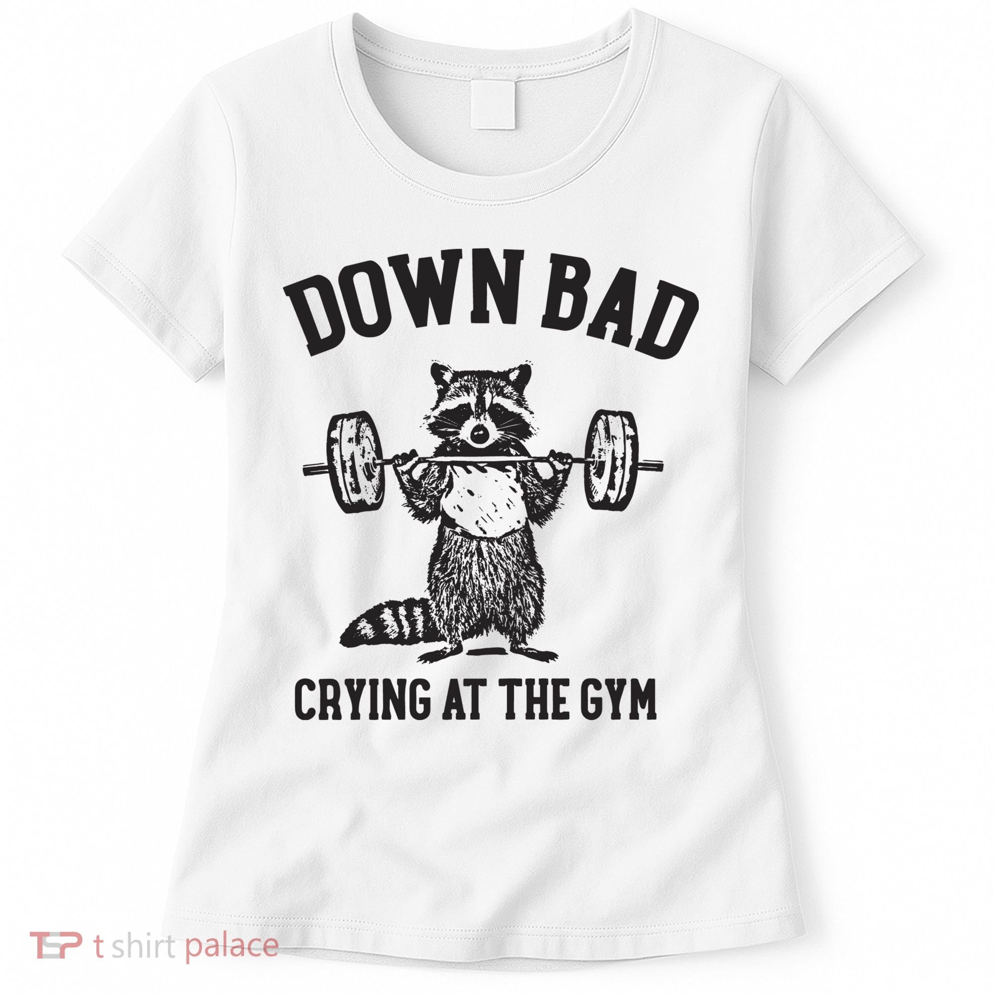 Down Bad Crying At The Gym Racoon Meme Ttpd Women's T-Shirt