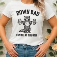 Down Bad Crying At The Gym Racoon Meme Ttpd Women's T-Shirt thumb 2