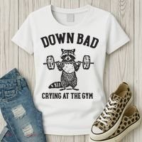 Down Bad Crying At The Gym Racoon Meme Ttpd Women's T-Shirt thumb 3