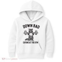 Down Bad Crying At The Gym Racoon Meme Ttpd Kids Hoodie thumb 0
