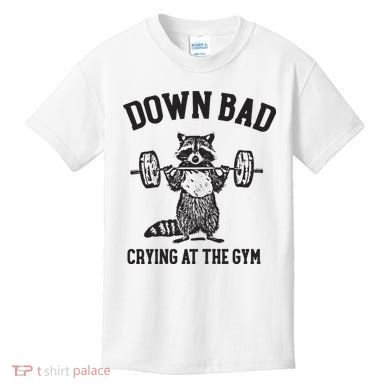 Down Bad Crying At The Gym Racoon Meme Ttpd Kids T-Shirt