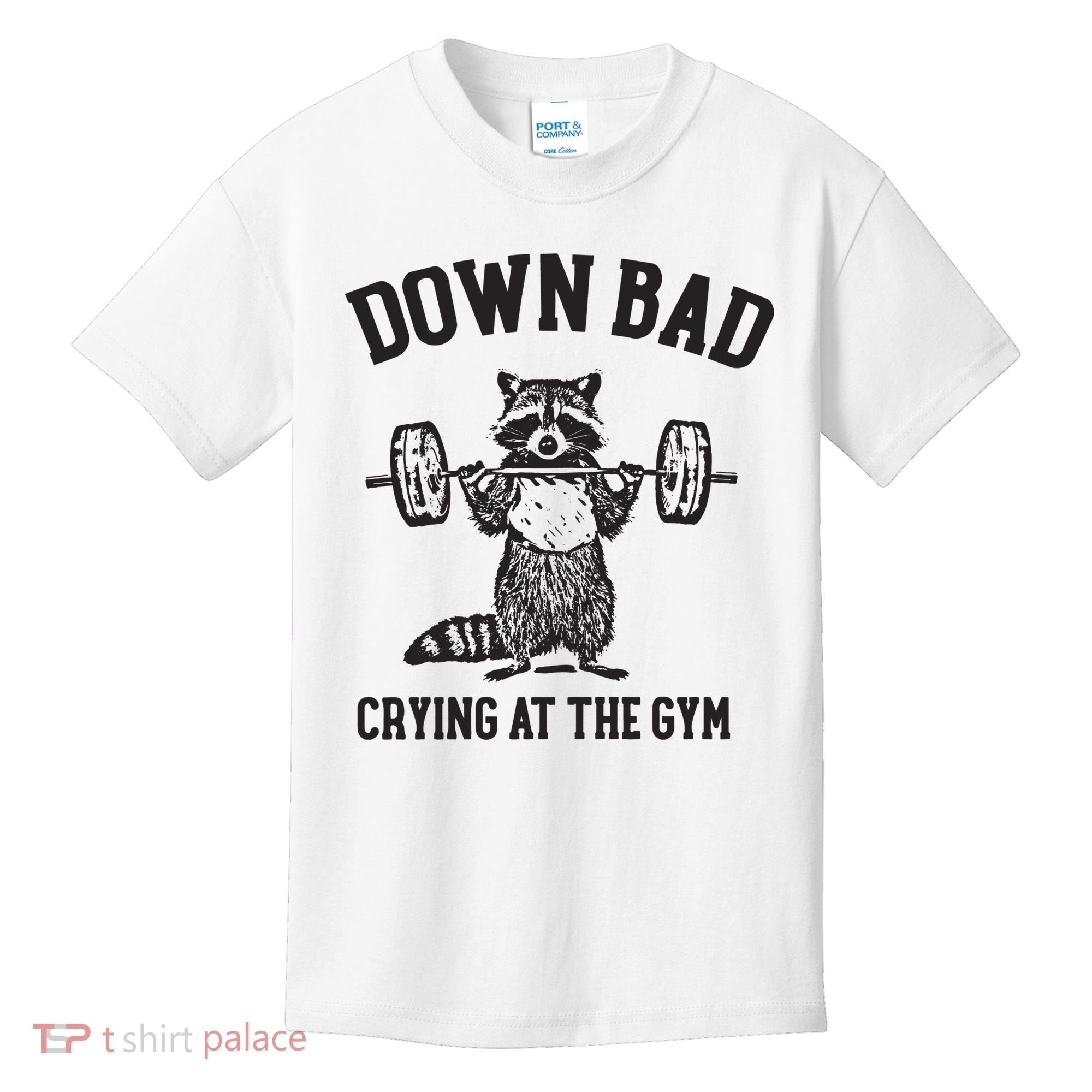 Down Bad Crying At The Gym Racoon Meme Ttpd Kids T-Shirt