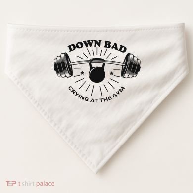 Down Bad Crying At The Gym Funny Workout Ttpd USA-Made Doggie Bandana