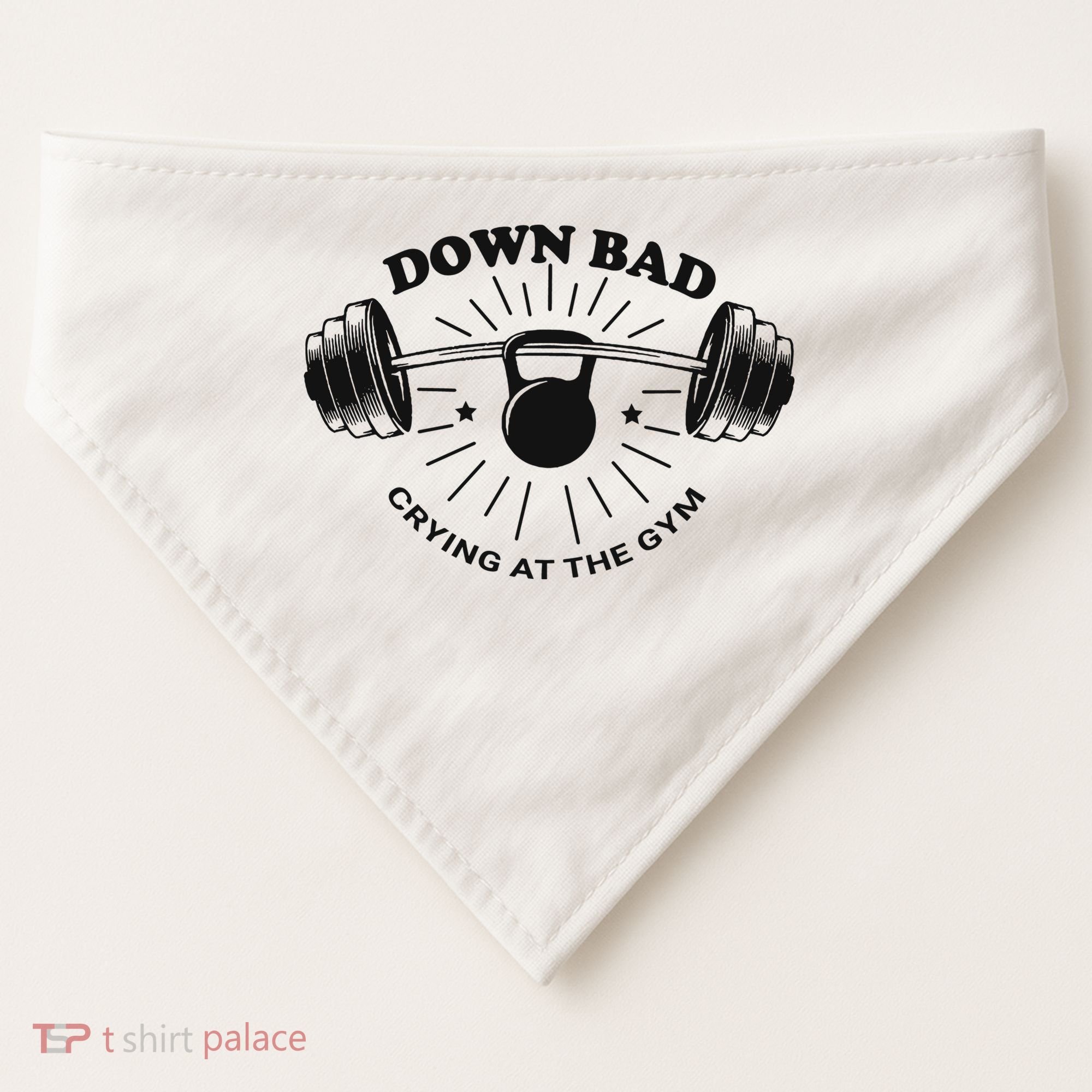 Down Bad Crying At The Gym Funny Workout Ttpd USA-Made Doggie Bandana