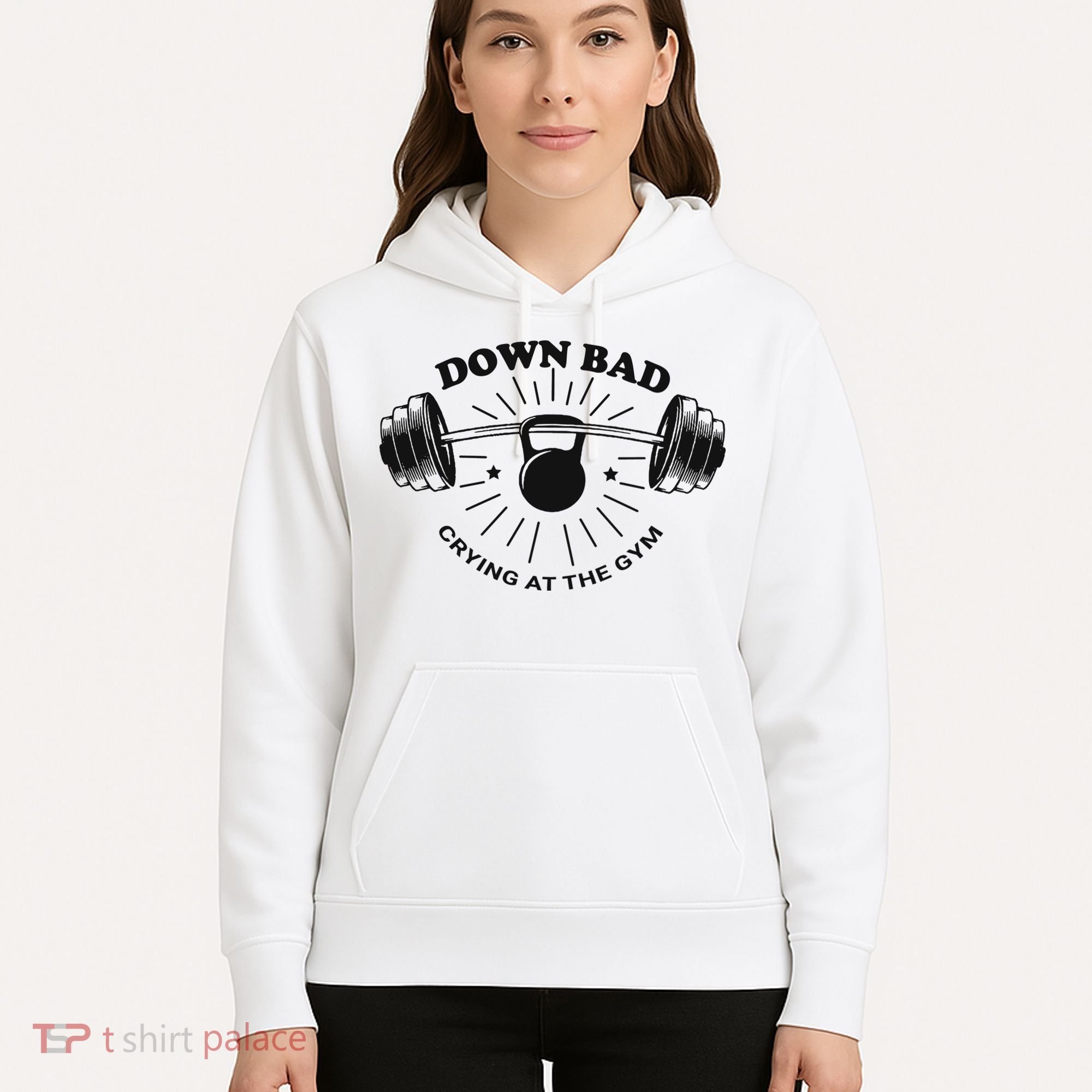 Down Bad Crying At The Gym Funny Workout Ttpd Hoodie