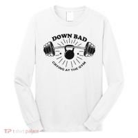 Down Bad Crying At The Gym Funny Workout Ttpd Long Sleeve Shirt thumb 0