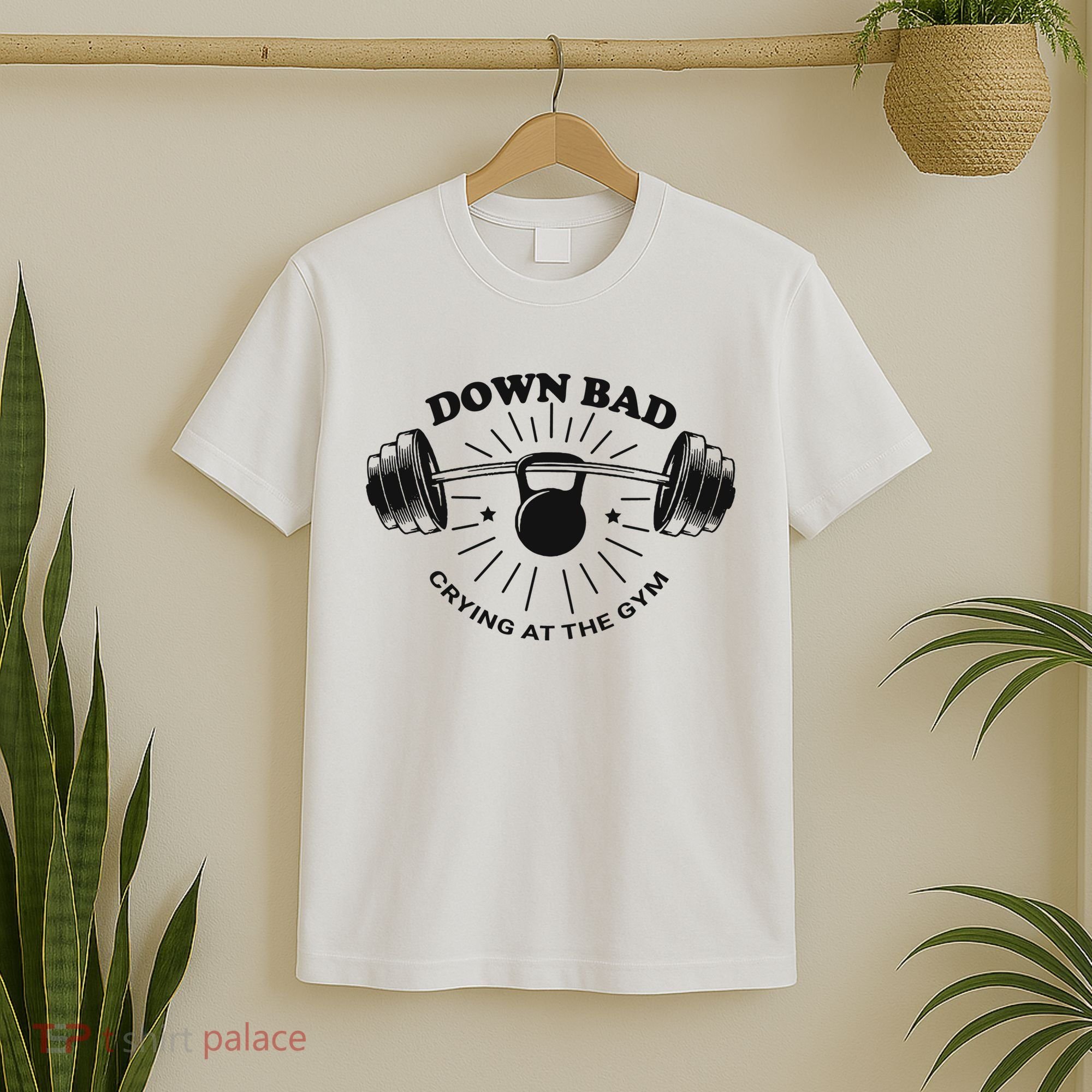 Down Bad Crying At The Gym Funny Workout Ttpd T-Shirt