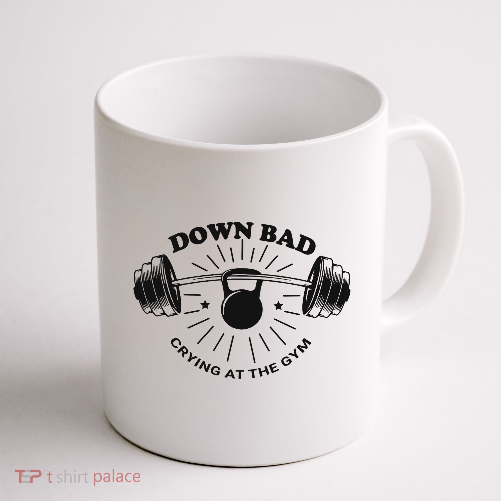 Down Bad Crying At The Gym Funny Workout Ttpd Coffee Mug