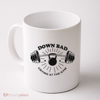 Down Bad Crying At The Gym Funny Workout Ttpd Coffee Mug