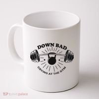Down Bad Crying At The Gym Funny Workout Ttpd Coffee Mug thumb 0