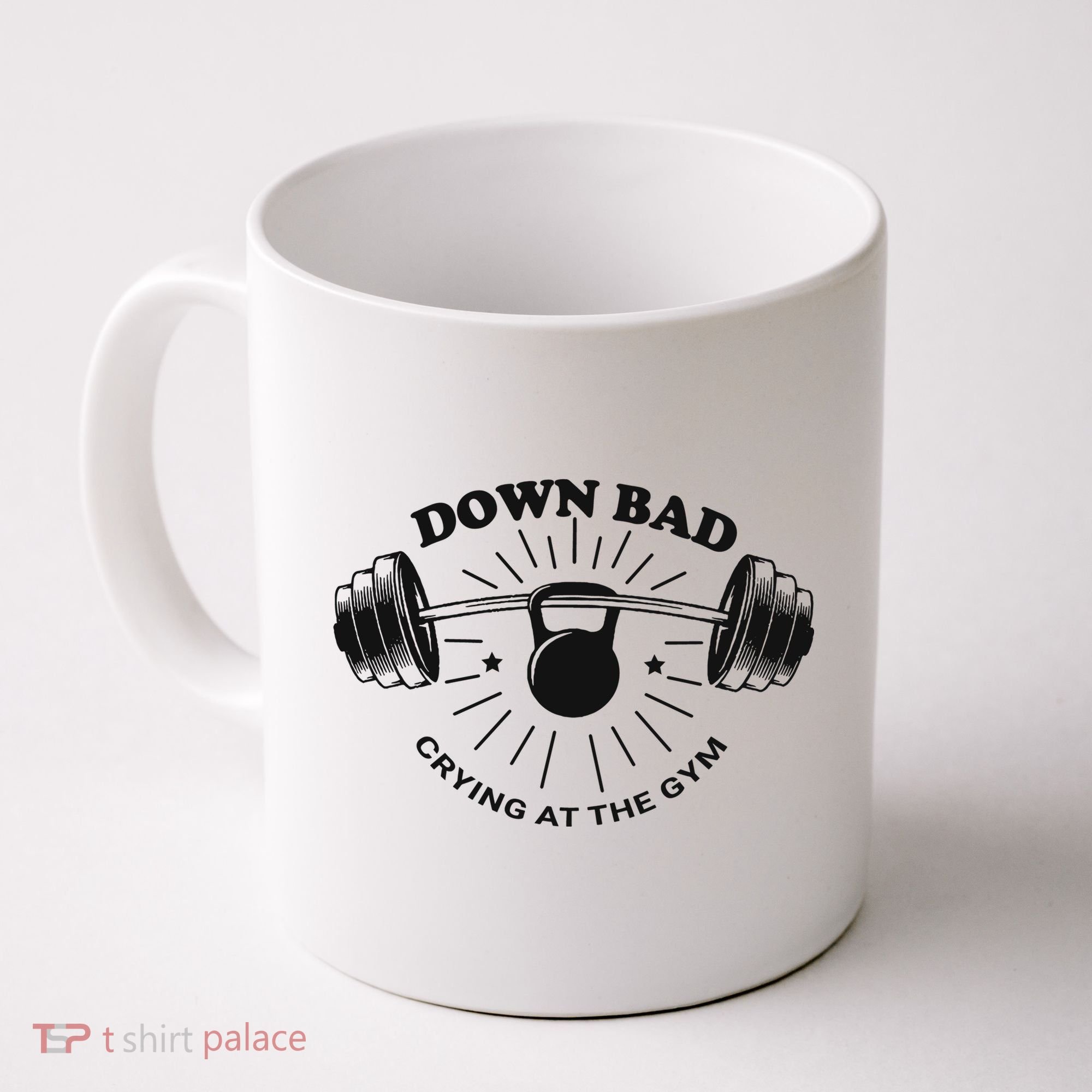 Down Bad Crying At The Gym Funny Workout Ttpd Coffee Mug