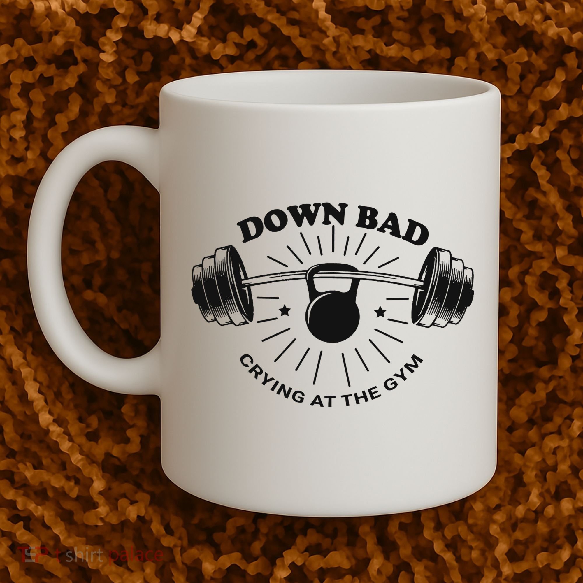 Down Bad Crying At The Gym Funny Workout Ttpd Coffee Mug