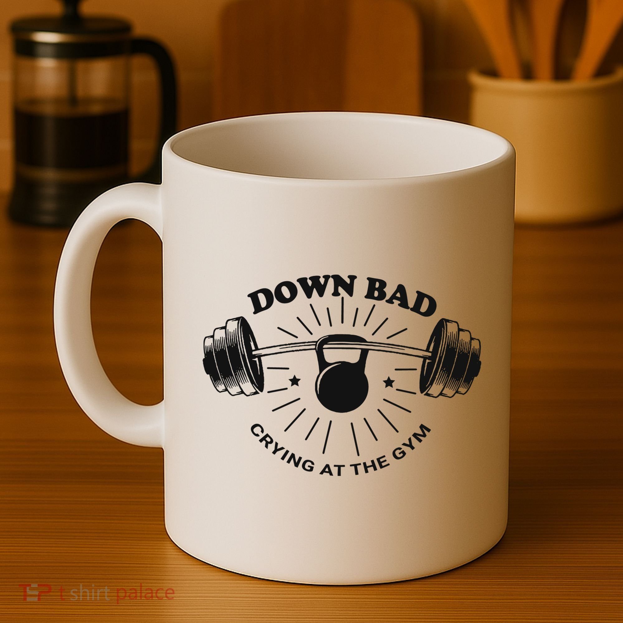 Down Bad Crying At The Gym Funny Workout Ttpd Coffee Mug