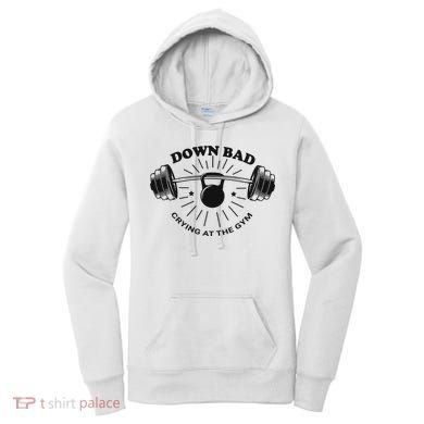 Down Bad Crying At The Gym Funny Workout Ttpd Women's Hoodie