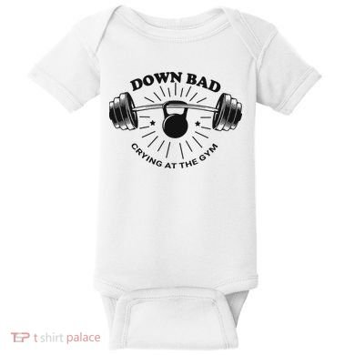 Down Bad Crying At The Gym Funny Workout Ttpd Baby Bodysuit